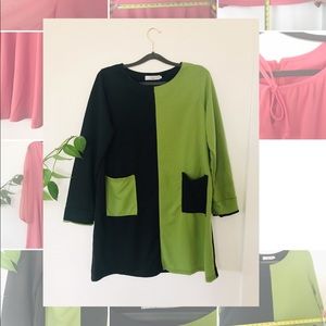 Mod Black and Green Dress